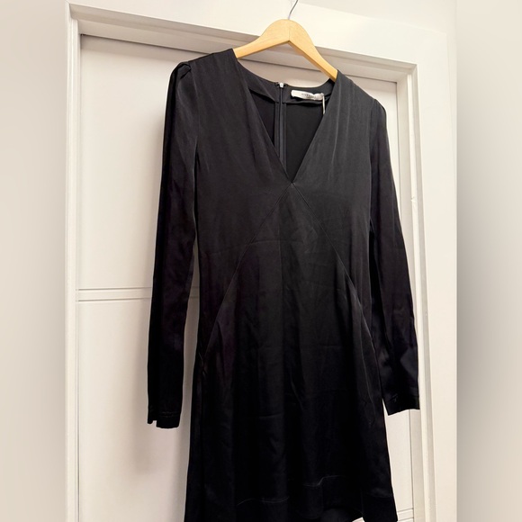 Givenchy Black Satin Long Sleeve Mini Dress - Picture 3 of 7
